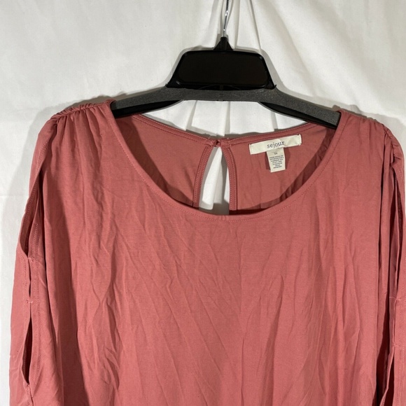 NWT Sejour‎ [ PLUS SZ 2X ] Cutout Sleeve Tee Top in Rust Spice - Picture 7 of 12